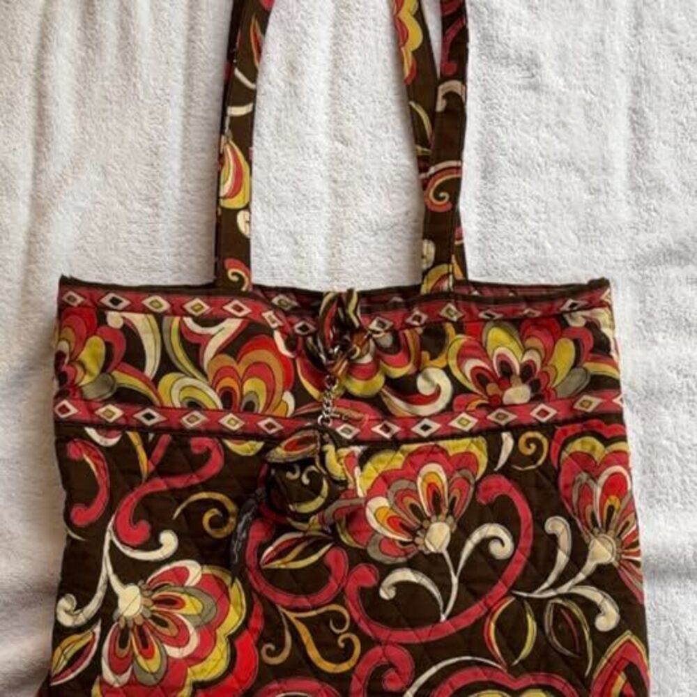 Vera Bradley Puccini Tote Bag Purse & Matching Coin Purse Set Retired 2009